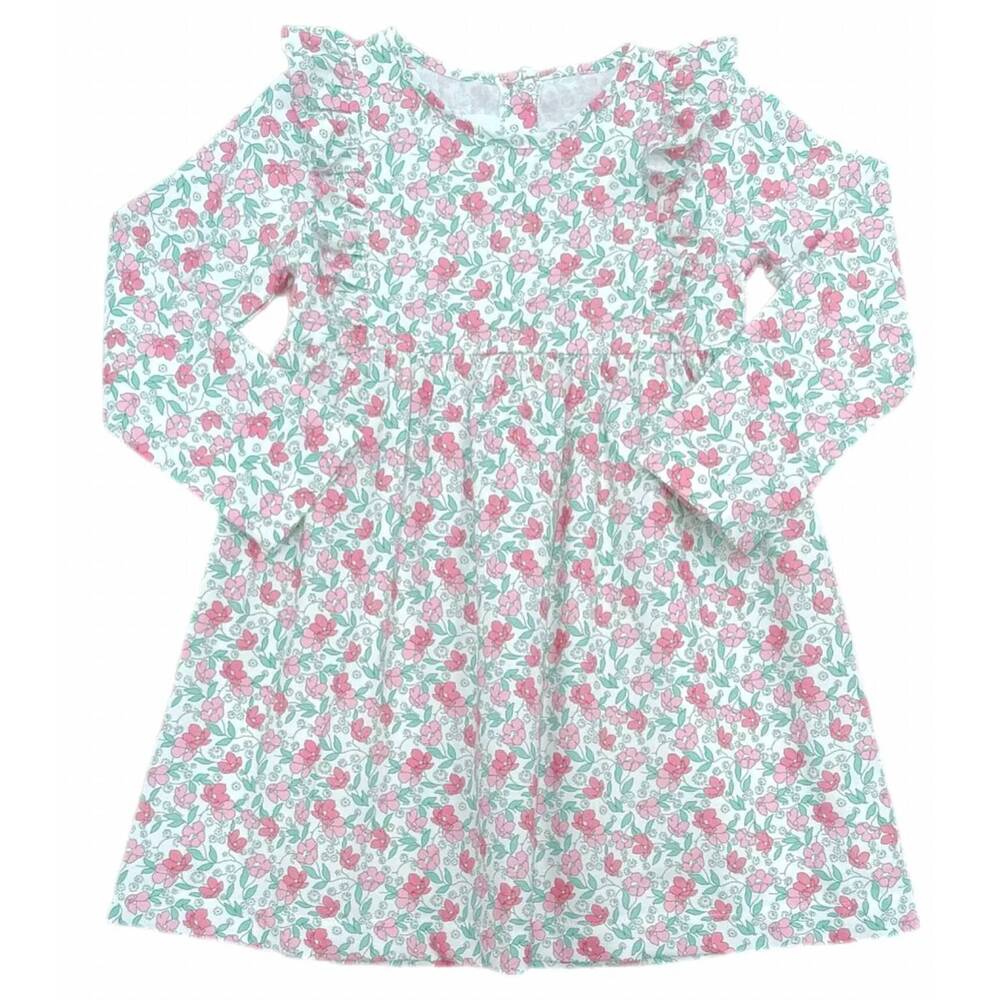 NEW JAMES & LOTTIE kid's harper dress in green/pink floral